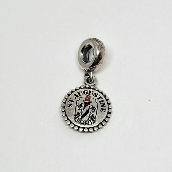 Pandora St. Augustine Dangle Charm Sterling Silver 925 Lighthouse Double-Sided - Picture 1 of 4